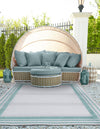 Bahama Breeze Outdoor Collection Area Rug -  Abaco Rectangle Gray Teal  lifestyle 30