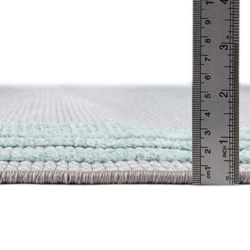 Bahama Breeze Outdoor Collection Area Rug -  Abaco Rectangle Gray Teal  lifestyle 7