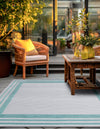 Bahama Breeze Outdoor Collection Area Rug -  Abaco Square Gray Teal  lifestyle 95