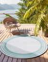 Bahama Breeze Outdoor Collection Area Rug -  Abaco Round Gray Teal  lifestyle 115