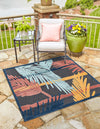 Caribbean Terrace Collection Area Rug - Antigua Square Charcoal  lifestyle 41