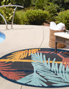 Caribbean Terrace Collection Area Rug - Antigua Round Charcoal  lifestyle 42
