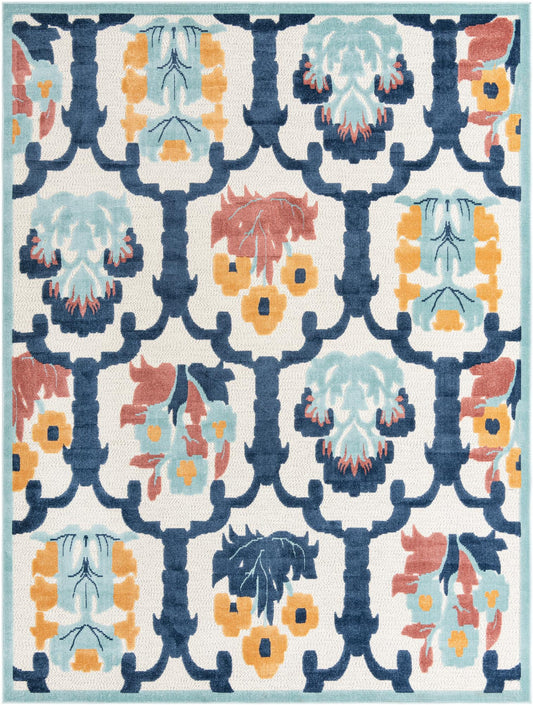 Caribbean Terrace Collection Area Rug -  Dominica Rectangle Ivory Main