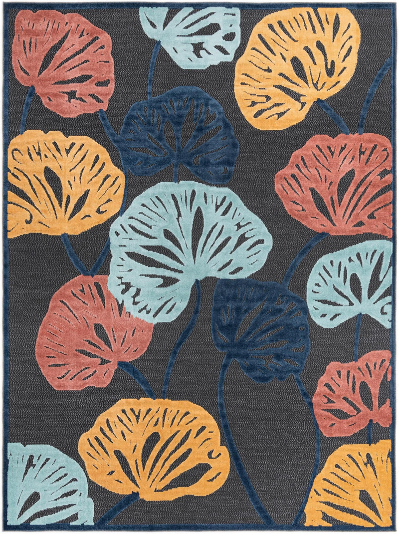 Caribbean Terrace Collection Area Rug -  Grenada Rectangle Charcoal  lifestyle 3