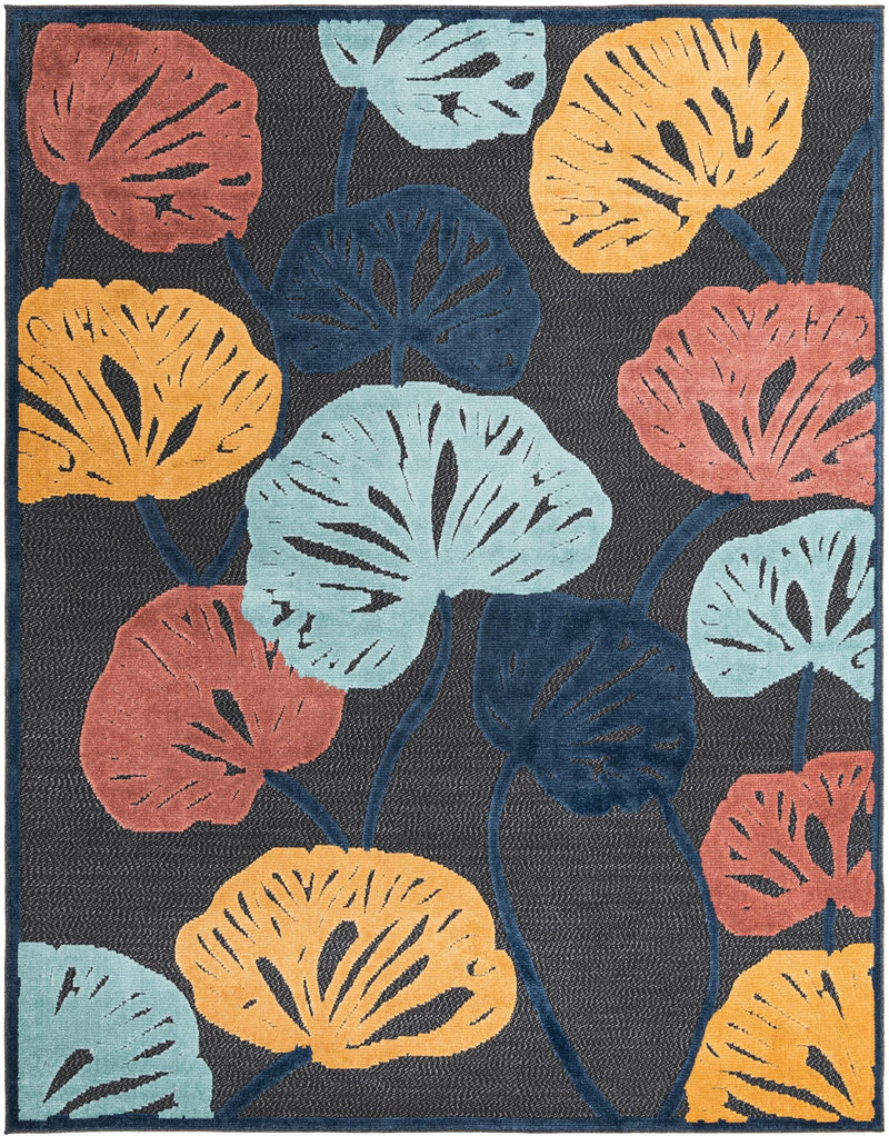 Caribbean Terrace Collection Area Rug -  Grenada Rectangle Charcoal  lifestyle 2