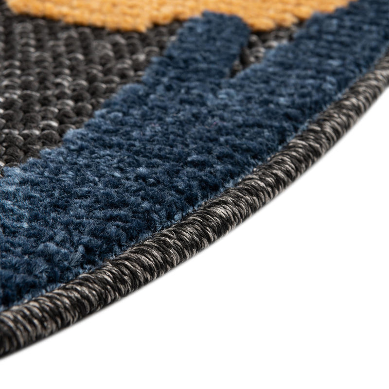 Caribbean Terrace Collection Area Rug -  Grenada Round Charcoal  lifestyle 65