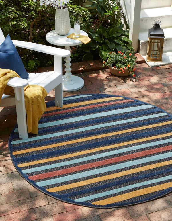 Caribbean Terrace Collection Area Rug -  Martinique Round Charcoal  lifestyle 20