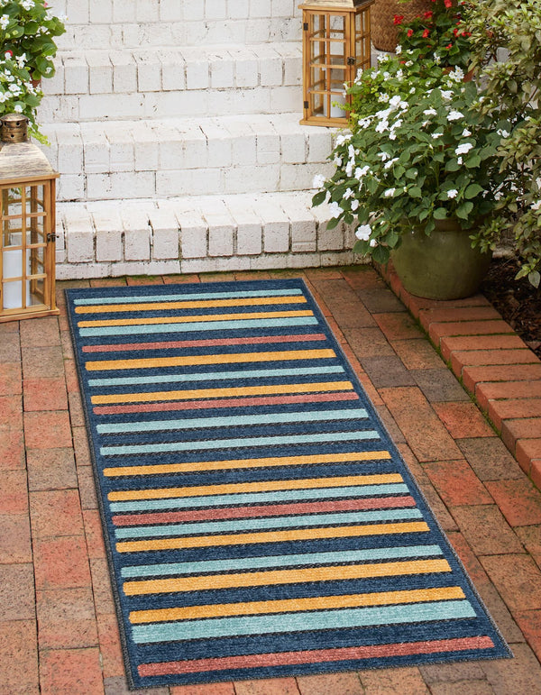 Caribbean Terrace Collection Area Rug -  Martinique Runner Charcoal  lifestyle 24