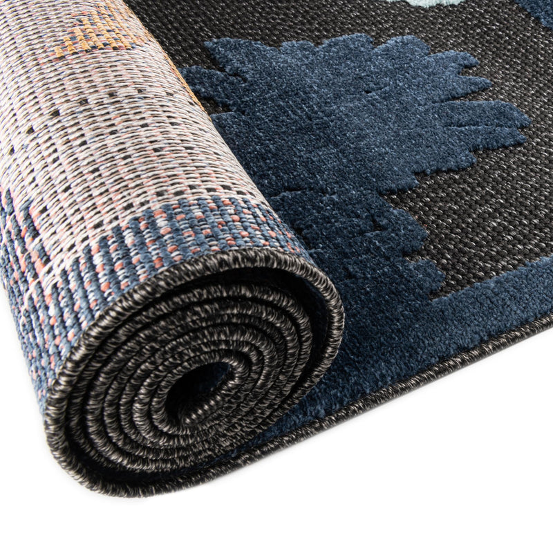 Caribbean Terrace Collection Area Rug -  Nevis Rectangle Black  lifestyle 11