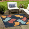Caribbean Terrace Collection Area Rug -  Nevis Square Black  lifestyle 81