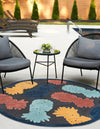 Caribbean Terrace Collection Area Rug -  Nevis Round Black  lifestyle 27