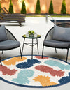 Caribbean Terrace Collection Area Rug -  Nevis Round White  lifestyle 29