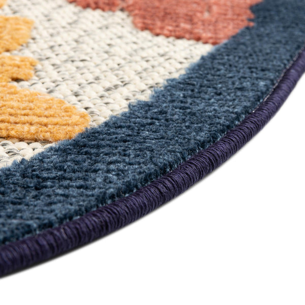Caribbean Terrace Collection Area Rug -  Nevis Round White  lifestyle 44