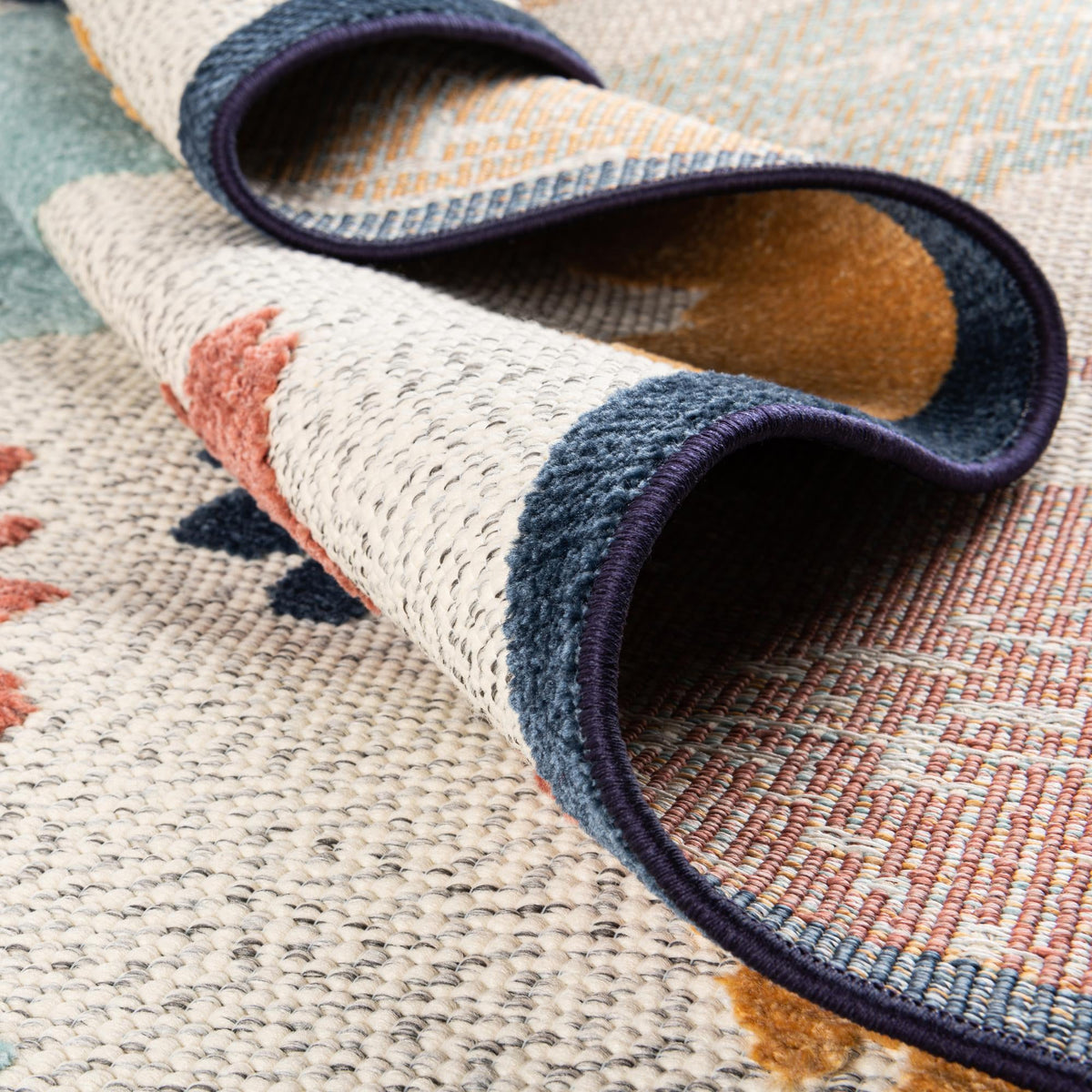 Caribbean Terrace Collection Area Rug -  Nevis Round White  lifestyle 74