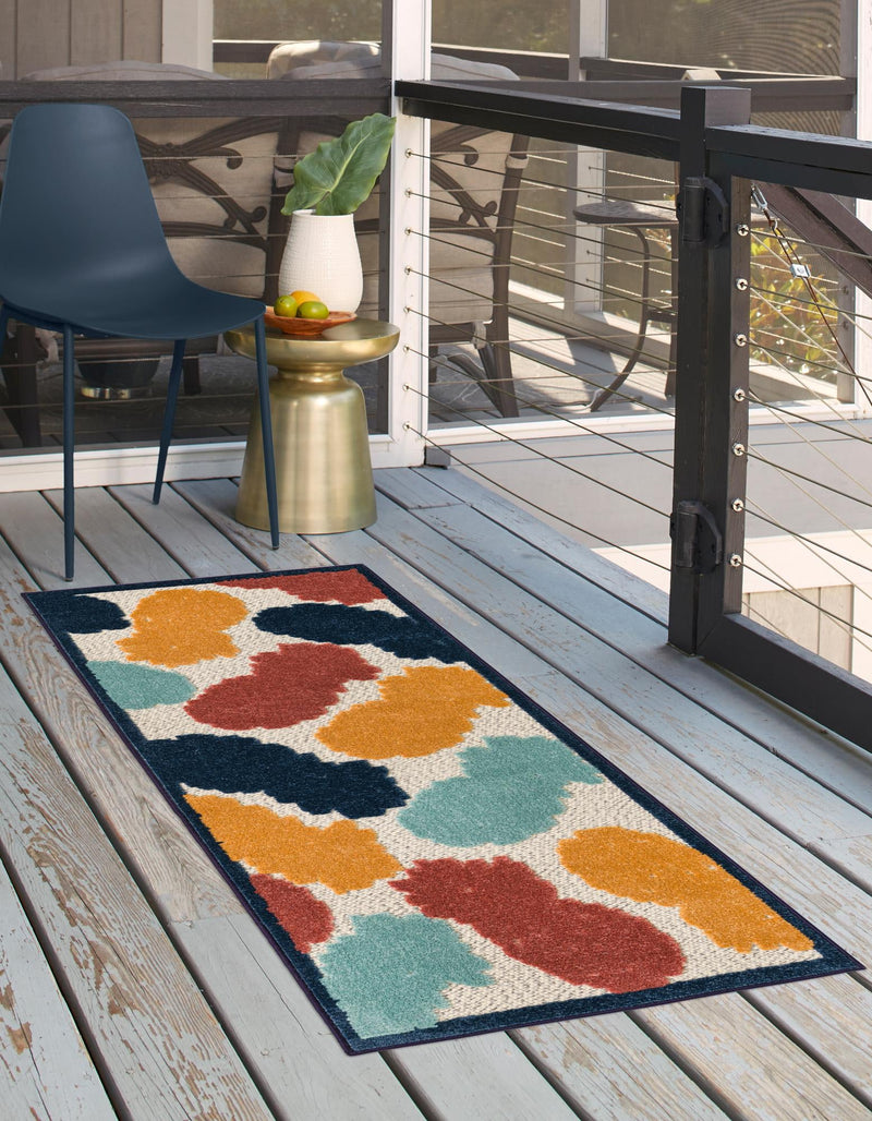 Caribbean Terrace Collection Area Rug -  Nevis Runner White  lifestyle 30