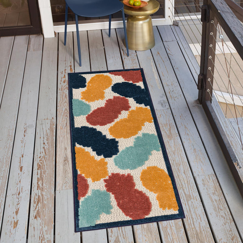 Caribbean Terrace Collection Area Rug -  Nevis Runner White  lifestyle 83