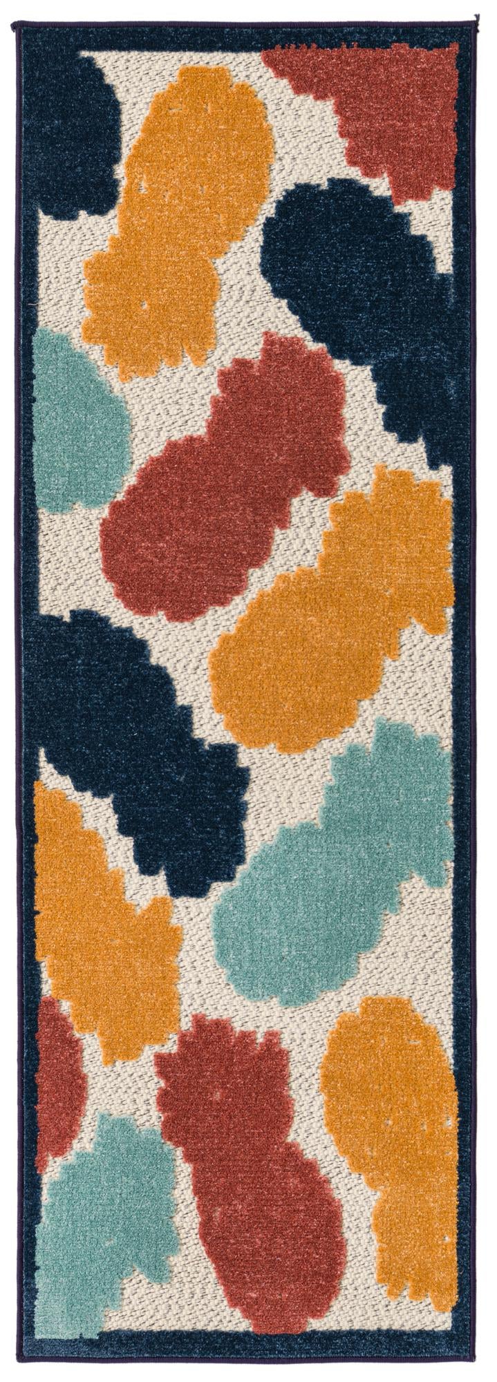 Caribbean Terrace Collection Area Rug -  Nevis Runner White  lifestyle 20