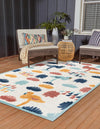 Caribbean Terrace Collection Area Rug -  StLucia Rectangle White  lifestyle 3