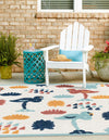 Caribbean Terrace Collection Area Rug -  StLucia Square White  lifestyle 22
