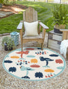 Caribbean Terrace Collection Area Rug -  StLucia Round White  lifestyle 20