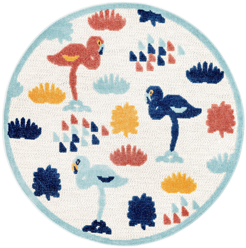 Caribbean Terrace Collection Area Rug -  StLucia Round White  lifestyle 39