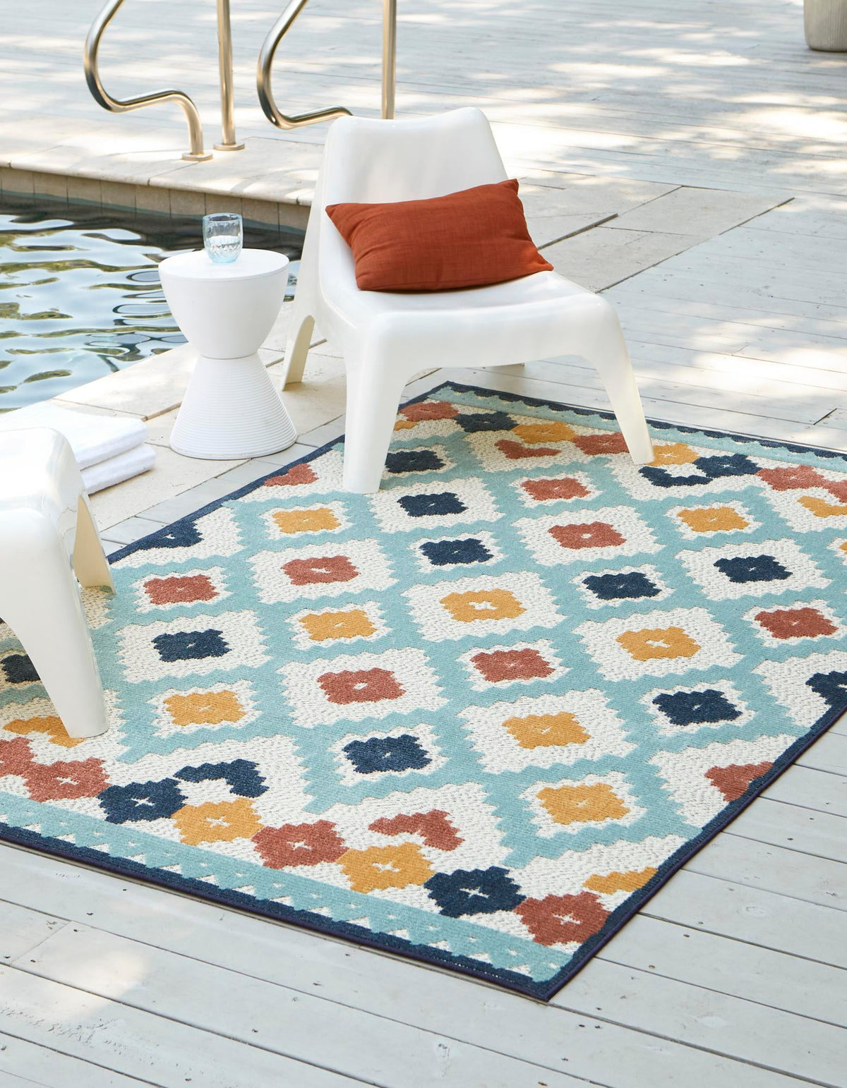 Caribbean Terrace Collection Area Rug -  Tobago Rectangle Ivory  lifestyle 3
