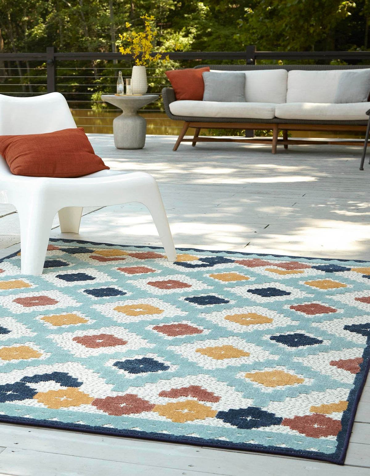 Caribbean Terrace Collection Area Rug -  Tobago Rectangle Ivory  lifestyle 5