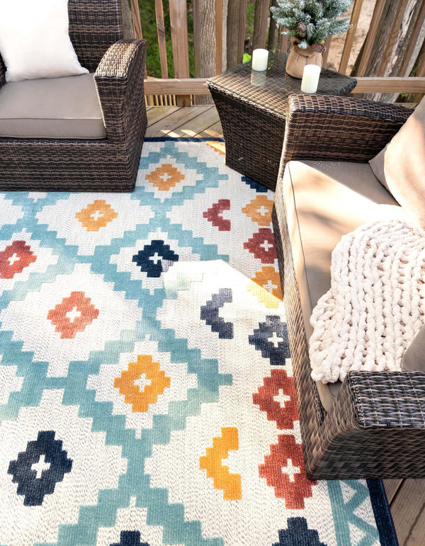 Caribbean Terrace Collection Area Rug -  Tobago Rectangle Ivory  lifestyle 7