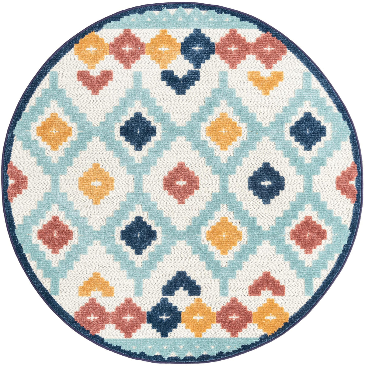 Caribbean Terrace Collection Area Rug -  Tobago Round Ivory  lifestyle 31