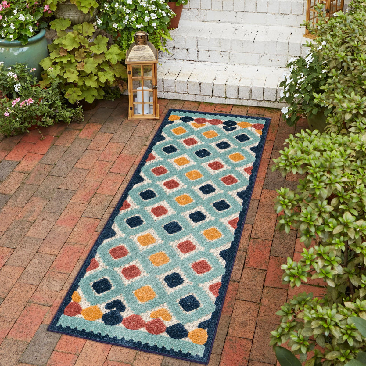 Caribbean Terrace Collection Area Rug -  Tobago Runner Ivory  lifestyle 109