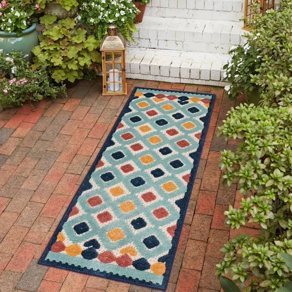 Caribbean Terrace Collection Area Rug -  Tobago Runner Ivory  lifestyle 109