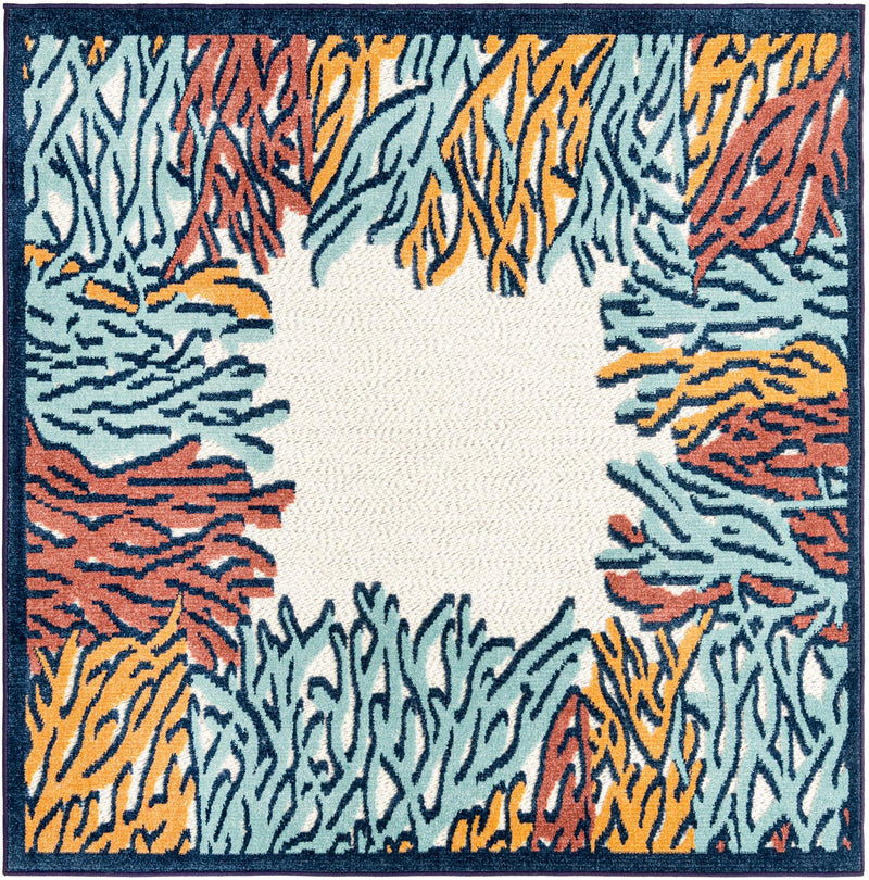 Caribbean Terrace Collection Area Rug -  Tortola Square Multi  lifestyle 16