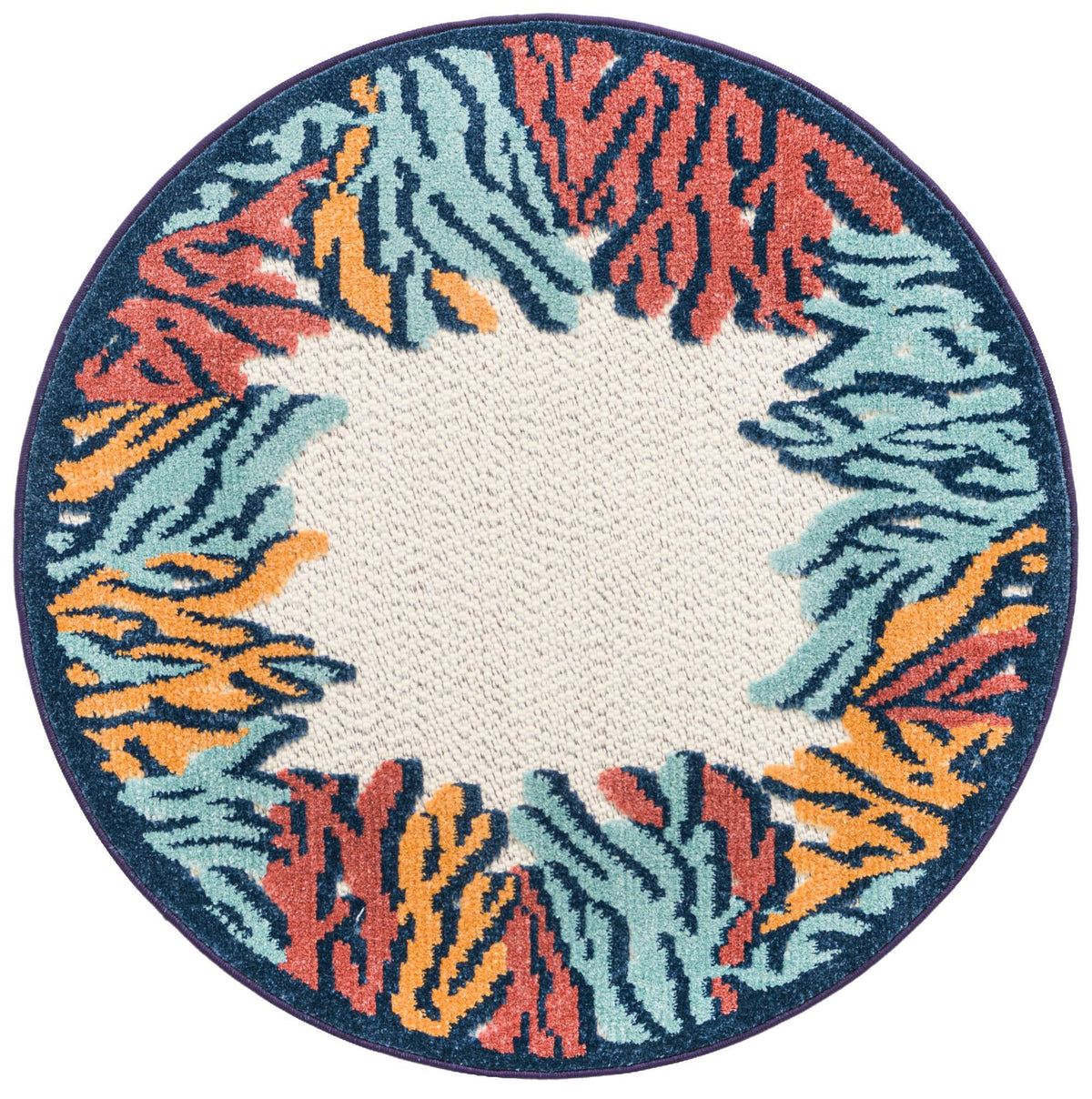 Caribbean Terrace Collection Area Rug -  Tortola Round Multi  lifestyle 17