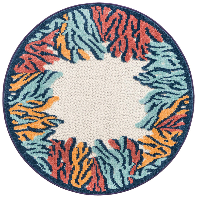 Caribbean Terrace Collection Area Rug -  Tortola Round Multi  lifestyle 17