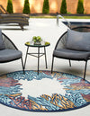 Caribbean Terrace Collection Area Rug -  Tortola Round Multi  lifestyle 23
