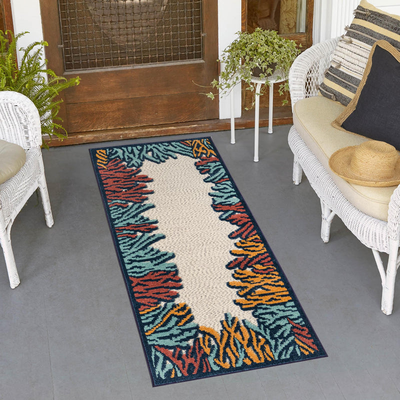 Caribbean Terrace Collection Area Rug -  Tortola Runner Multi  lifestyle 56