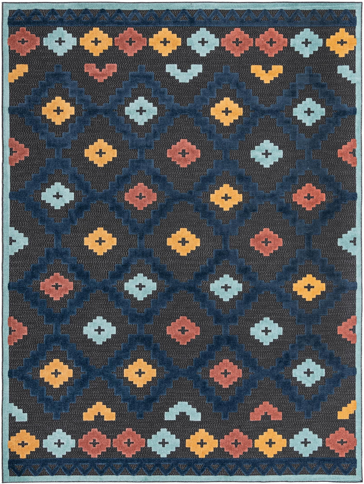 Caribbean Terrace Collection Area Rug -  Tobago Rectangle Charcoal  lifestyle 3