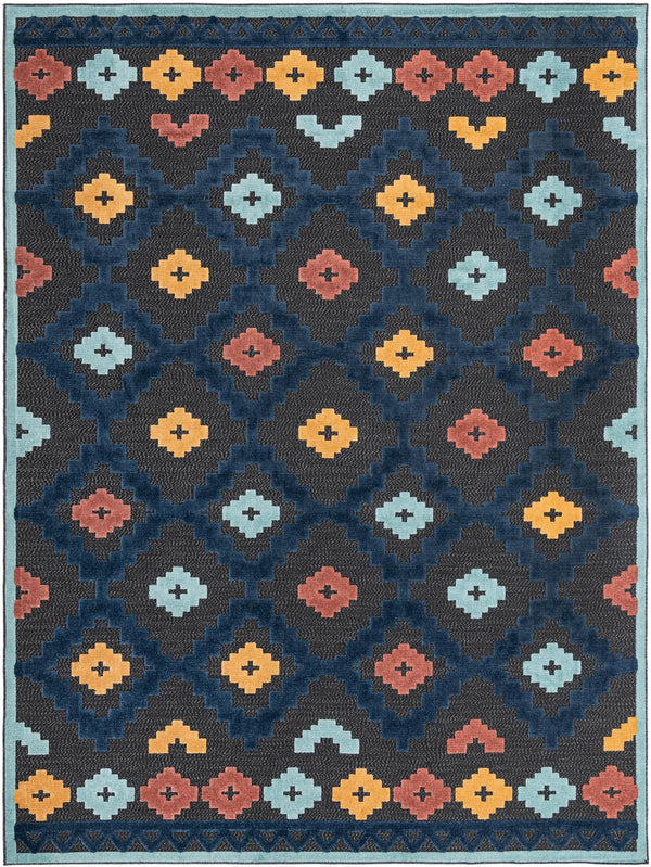 Caribbean Terrace Collection Area Rug -  Tobago Rectangle Charcoal  lifestyle 3