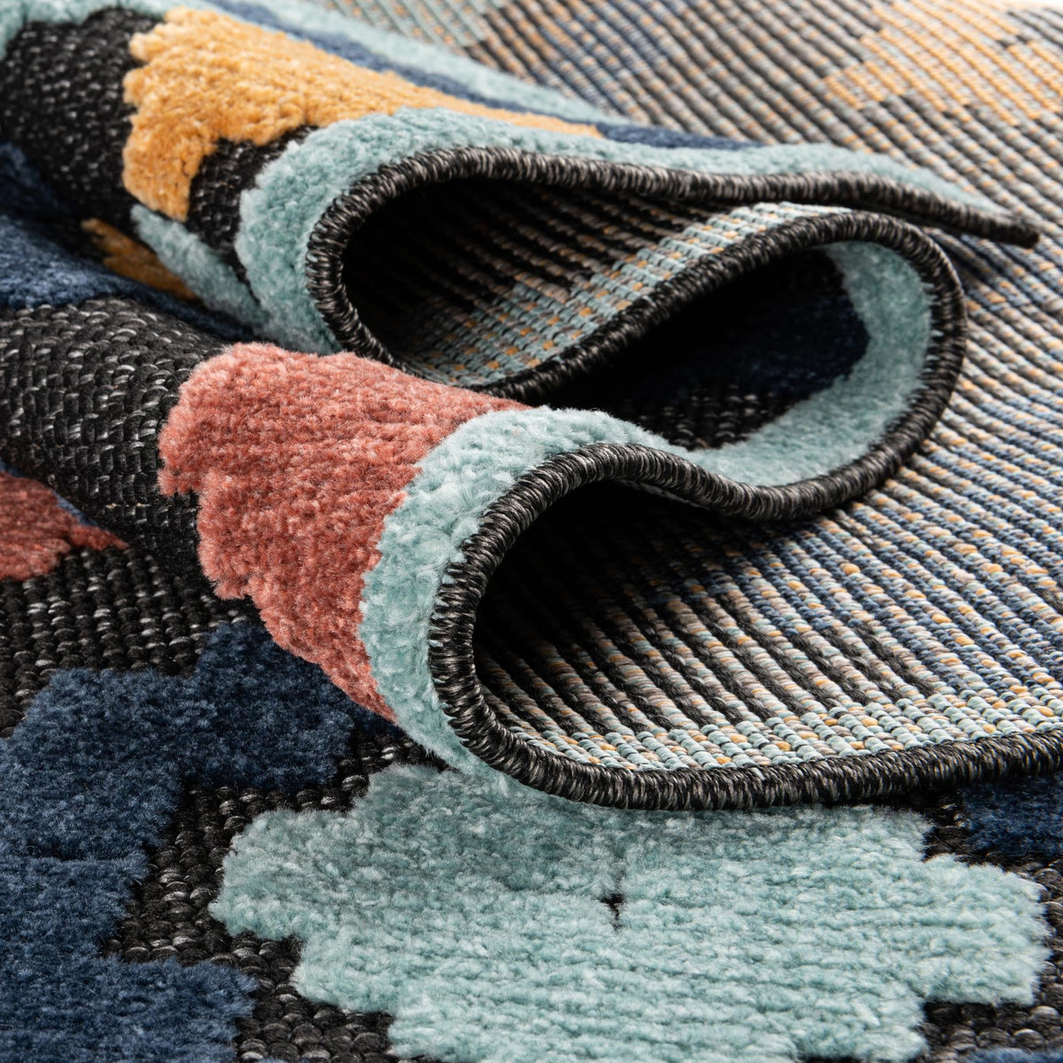 Caribbean Terrace Collection Area Rug -  Tobago Rectangle Charcoal  lifestyle 25