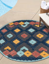 Caribbean Terrace Collection Area Rug -  Tobago Round Charcoal  lifestyle 40