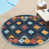 Caribbean Terrace Collection Area Rug -  Tobago Round Charcoal  lifestyle 111