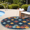 Caribbean Terrace Collection Area Rug -  Tobago Round Charcoal  lifestyle 116