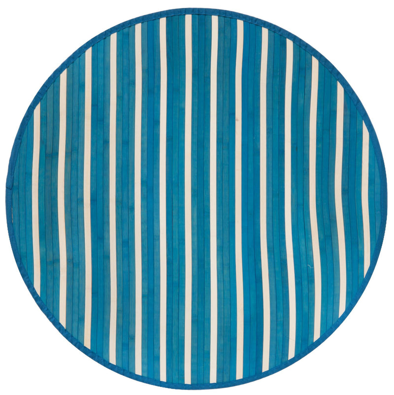 Serenity Pines Collection Area Rug - WhisperCreek Round Blue White  lifestyle 4