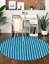 Serenity Pines Collection Area Rug - WhisperCreek Round Blue White  lifestyle 77