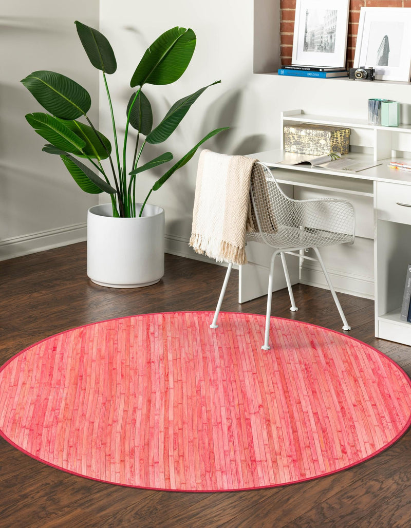 Serenity Pines Collection Area Rug - WhisperCreek Round Pink  lifestyle 13