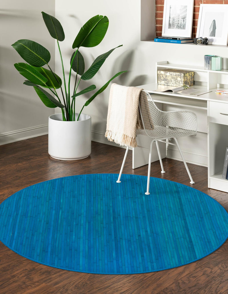Serenity Pines Collection Area Rug - WhisperCreek Round Blue  lifestyle 115
