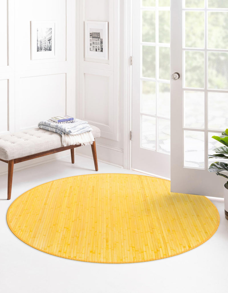 Serenity Pines Collection Area Rug - WhisperCreek Round Yellow  lifestyle 119