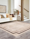 Serenity Sands Collection Area Rug -  Hushhaven Square Brown  lifestyle 47