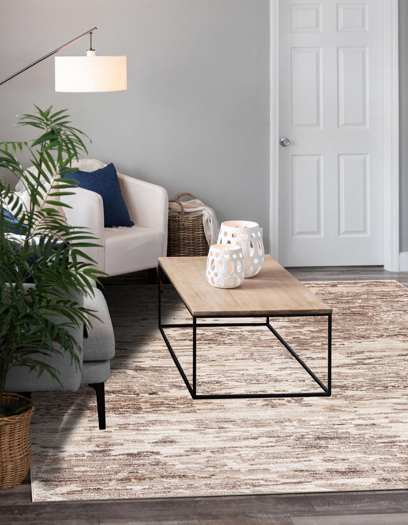 Serenity Sands Collection Area Rug - Dunescape Square Brown  lifestyle 97