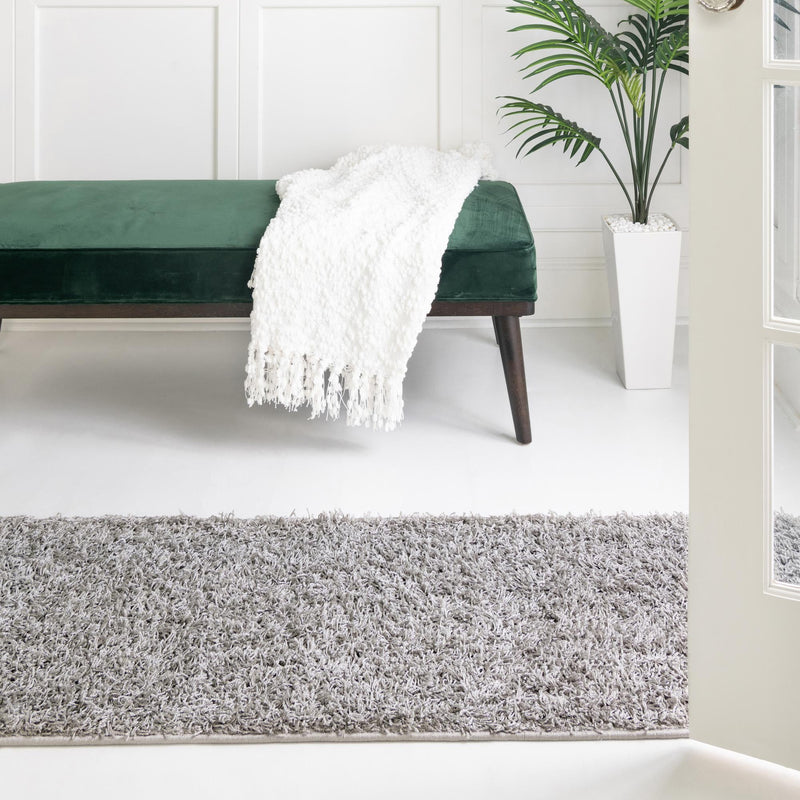 Cozy Haven Shag Collection Area Rug - Sanctuary (Cloud Gray) Runner Cloud Gray  lifestyle 28